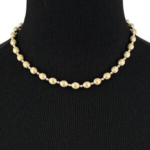 A&Z CHAIN gold-filled necklace - vintage 12K GF textured 8mm bead choker 16.25"